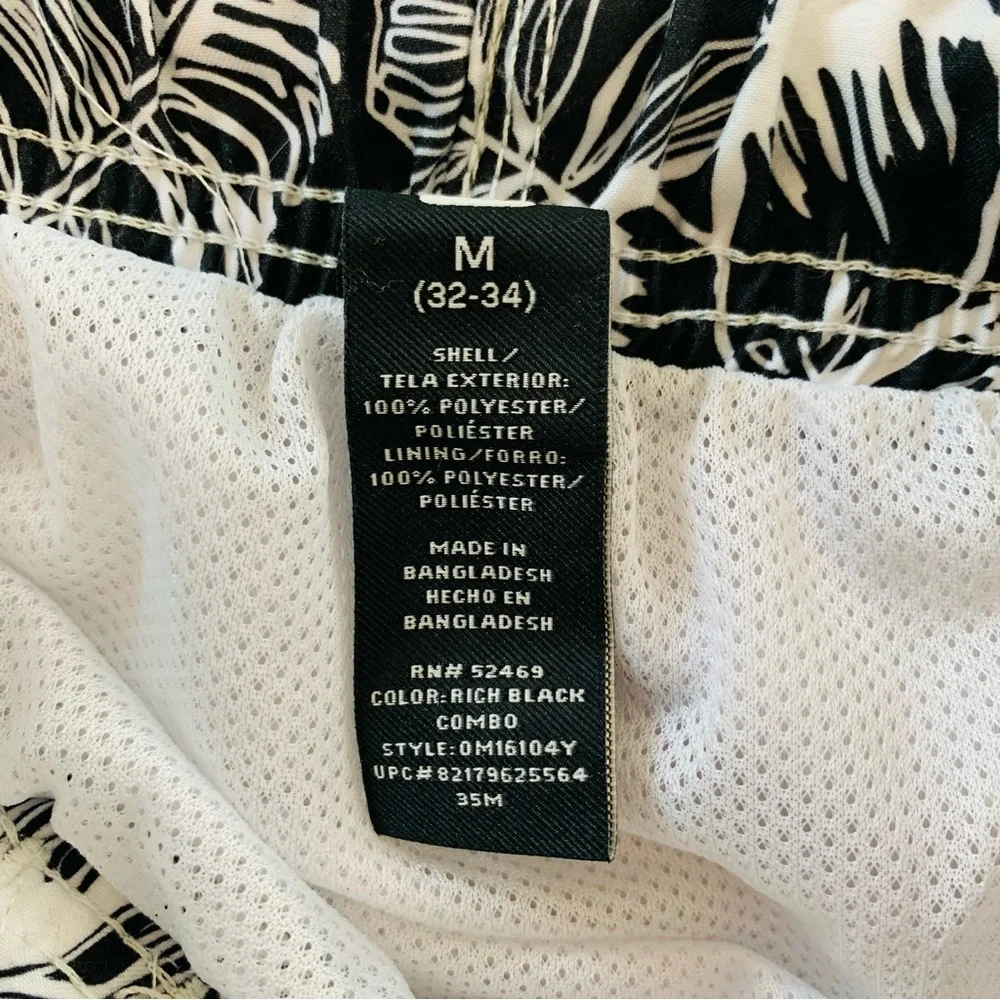 OP Black and White Floral Swim Shorts Size Medium